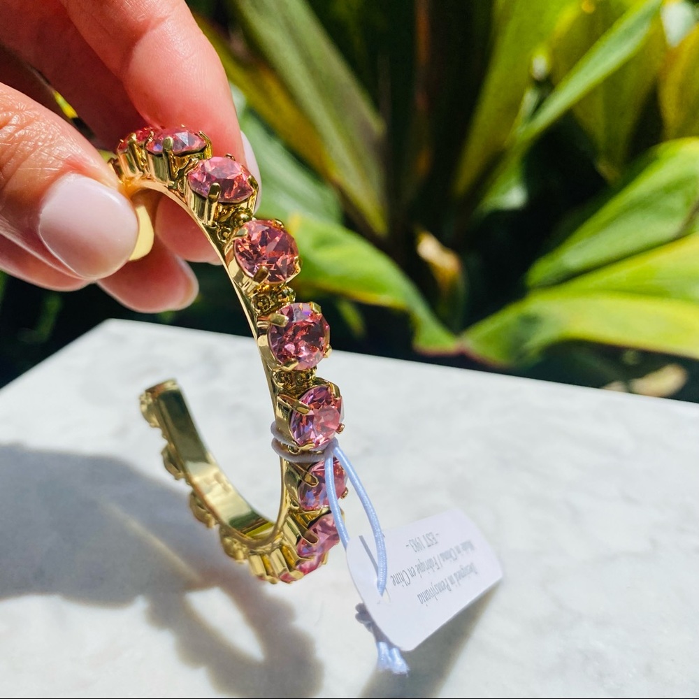 Sorrelli Riveting Romance Cuff Bracelet in pink and gold NWT - Picture 9 of 17